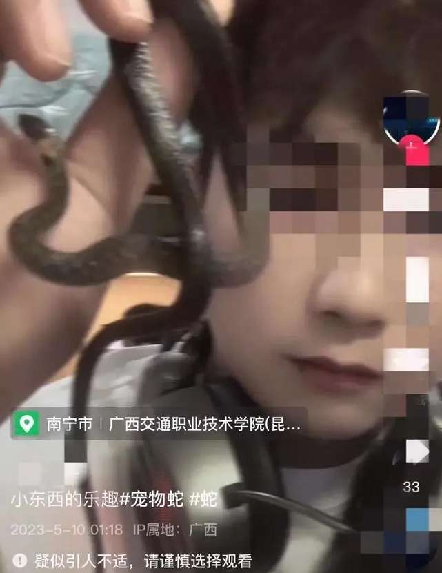 There are students keeping snakes in the dormitory and filming videos? The school will respond and investigate